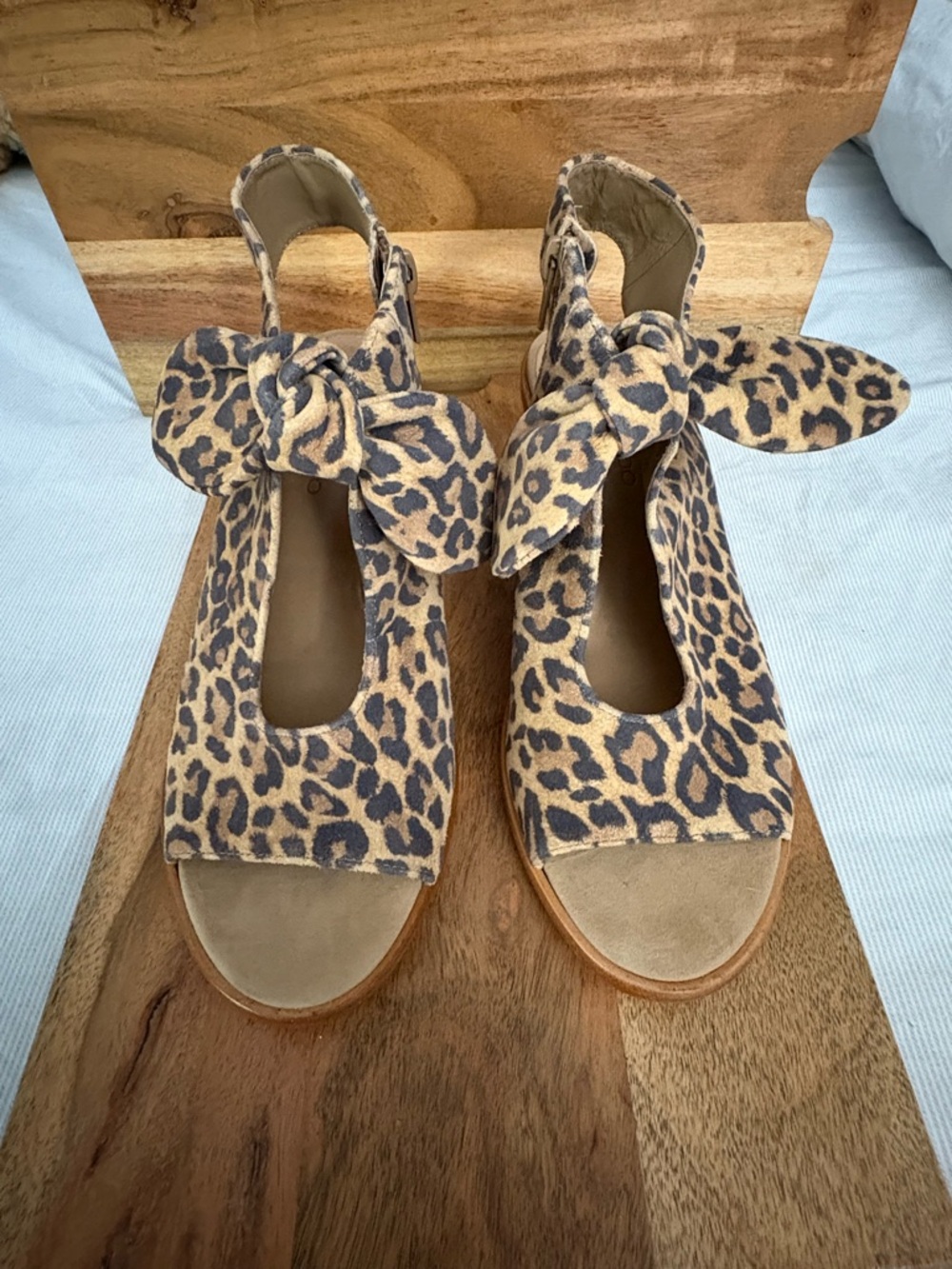 Bernardo Leopard-Print Tie-Ankle Wedge Sandals - Brown & Black
